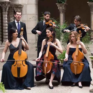 six musicians holding instruments