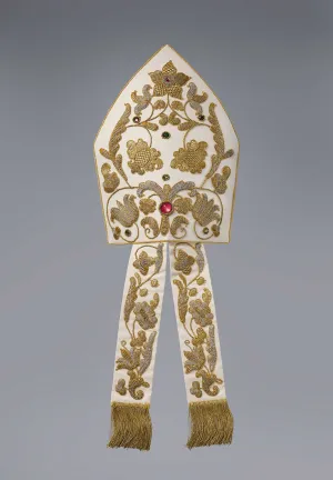 silk and gold head covering