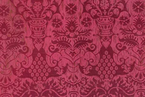 Gift wrapping paper with a red flowery pattern