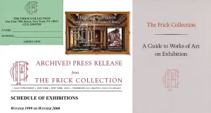 Collage of materials each featuring a monogram with the letters HCF