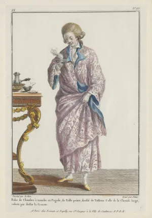 Fashion plate showing a man in a floral dressing gown.