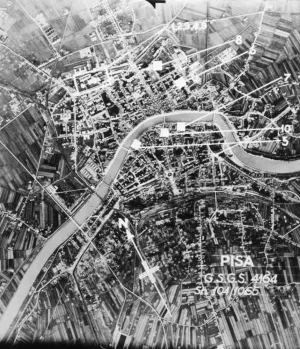 aerial photograph of pisa italy