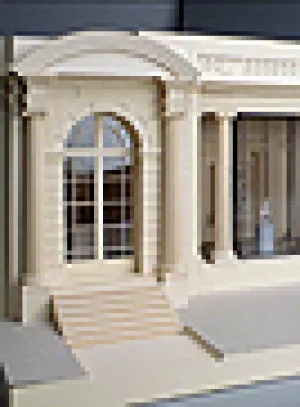 close up of model of the Portico Gallery