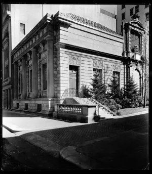 exterior of library building, circa 1924