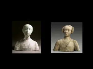 slide of two busts of young woman and woman