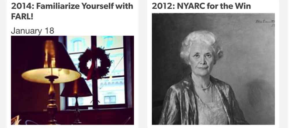 screenshot of media timeline and timeline of the Frick Art Reference Library